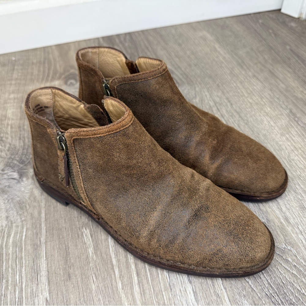 Trask | Aubrey Brown Distressed Italian Suede Boot Size 6.5